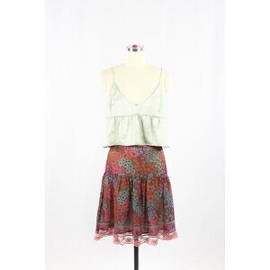 PLENTY by TRACY REESE Pink Purple Floral Silk Chiffon Flowy A-Line Skirt, Size 2